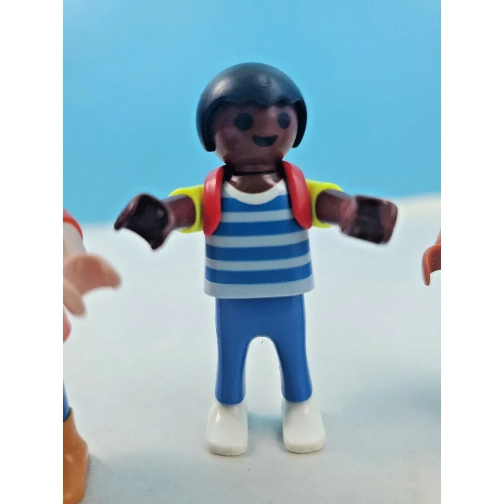Playmobil Kids Figure Lot - 3 Figures: Batgirl Outfit, Striped Boy, Floral Girl